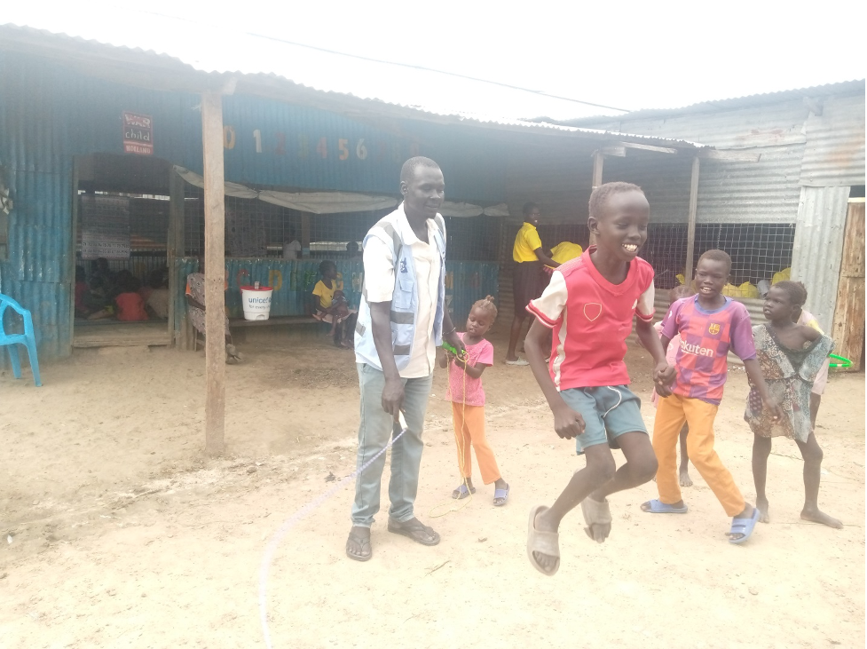 Children play chess at WOCO’s CFS at sector two in Malakal PoCs. Photo courtesy Okuna Joe Albert Communications and Advocacy Officer